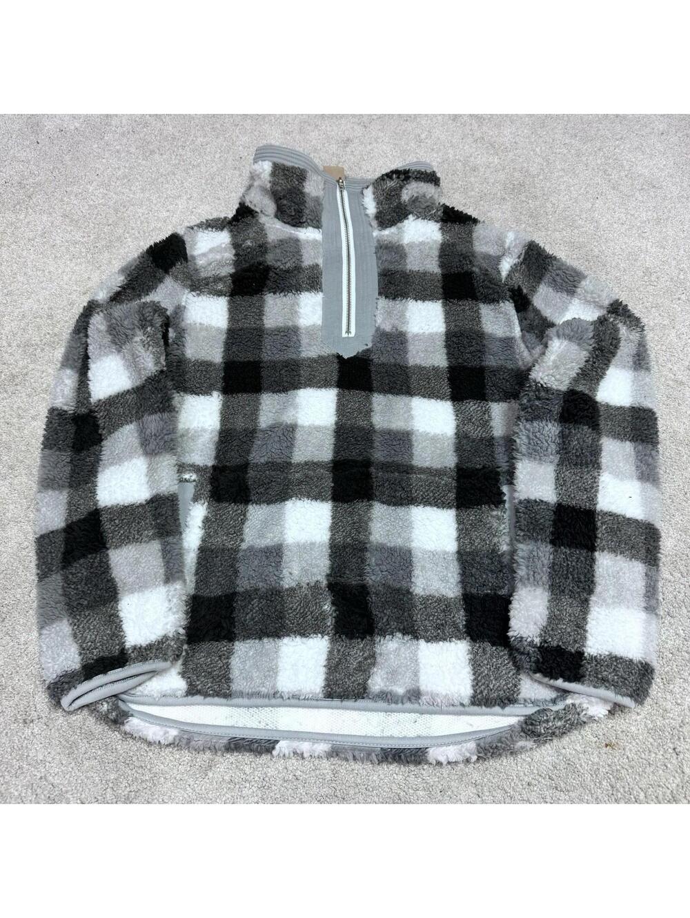 BKE Jacket Black White Long Sleeve Fleece 1/4 Zip Women’s Size Small NWT